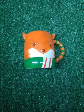 Fox Mug 16 oz - Orange Green White - What Does the Fox Say?